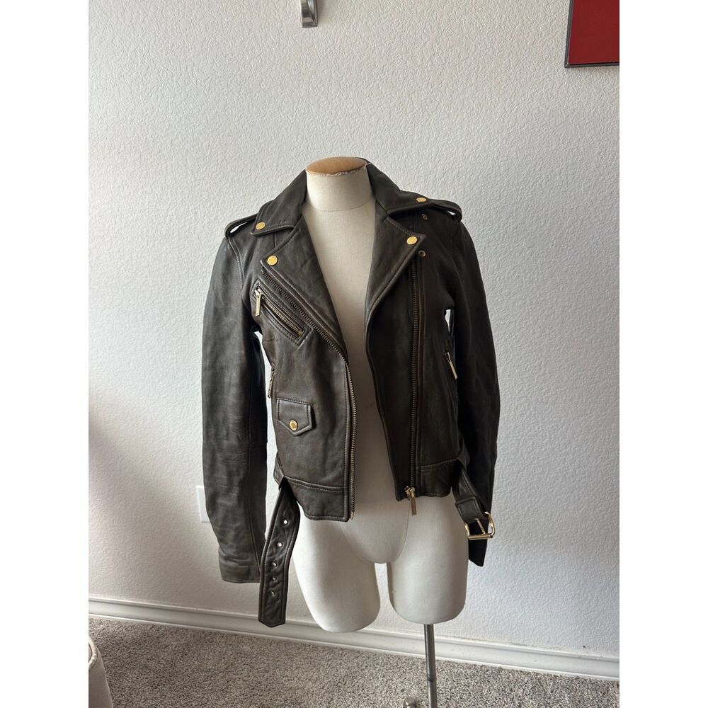 Michael Kors Leather Moto Jacket